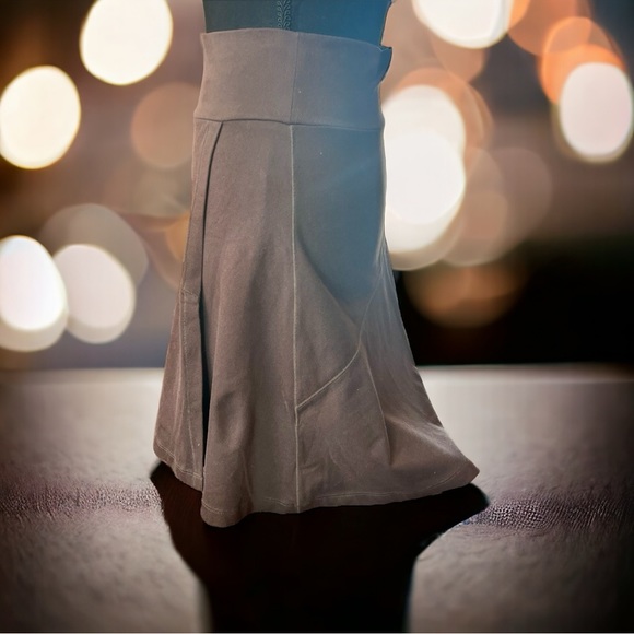 Athleta Women’s Fit Flare Everyday Skirt Brown Illusion Slit Zip Pocket XXS - Picture 6 of 11